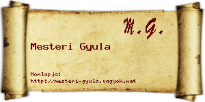 Mesteri Gyula névjegykártya