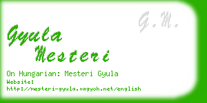 gyula mesteri business card